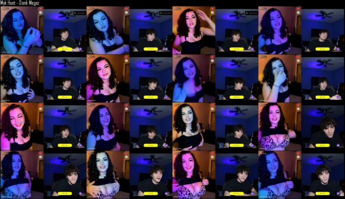 Collage of people in video call frames with effects.